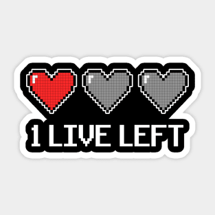 8 Bit Gaming Pixel 1 Heart Retro Vintage Oldschool Sticker